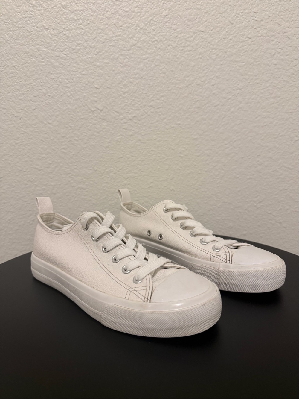 Women's White Low-Top Canvas Sneakers